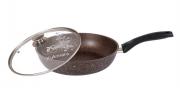 Сковорода АП 26см с/руч стекл/кр кофейн. мрамор (4шт) - смк26603а