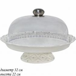 Блюдо д/торта фарфор 32см Lenardi Северное сияние на ножке с/кр под/уп (4шт) - 110173