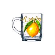Кружка стекло 200мл Gren tea Полезный лимон 1335 (20шт) - 1335/72241 Кружка стекло 200мл Gren tea Полезный лимон 1335 (20шт) - 1335/72241