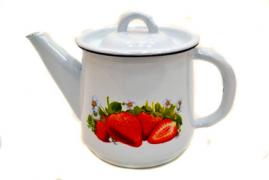Чайник эмаль 1л с рис Клубника садовая бел. (12шт) - 1с202с Чайник эмаль 1л с рис Клубника садовая бел. (12шт) - 1с202с