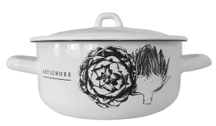 Кастрюля эмаль 1,45л цил. с рис Артишок Artichoke (6шт) - С16072/4Э