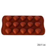 Форма д/конфет/льда силикон 15 ячеек 21x11x1,7см Ракушка R-110 (120шт) - 685067 xx (SSS) (н)