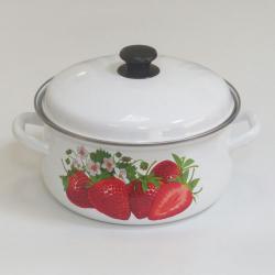 Кастрюля эмаль 1,5л сфер с рис СА бел. (6шт) - 61904-082/6 (705067)