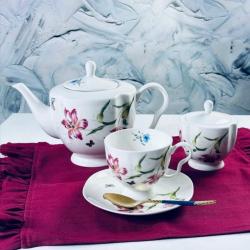 Сервиз чайный костяной фарфор 14 пред 240мл Flowers Lenardi под/уп (3шт) - 205-976 Сервиз чайный костяной фарфор 14 пред 240мл Flowers Lenardi под/уп (3шт) - 205-976