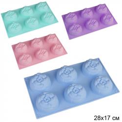 Форма д/выпечки силикон 6 ячеек Цветы Цинния YH407 (144шт) - 650155 Форма д/выпечки силикон 6 ячеек Цветы Цинния YH407 (144шт) - 650155
